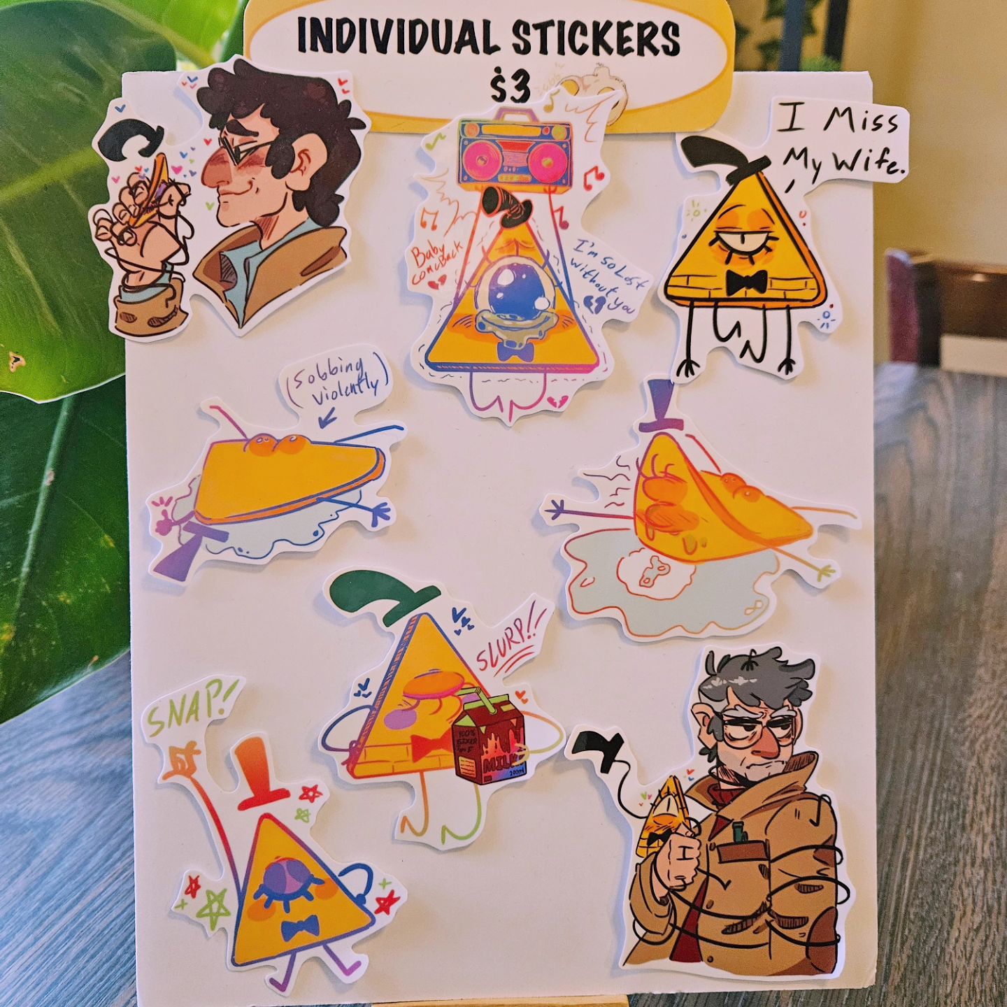 Bill cipher stickers theeggoman
